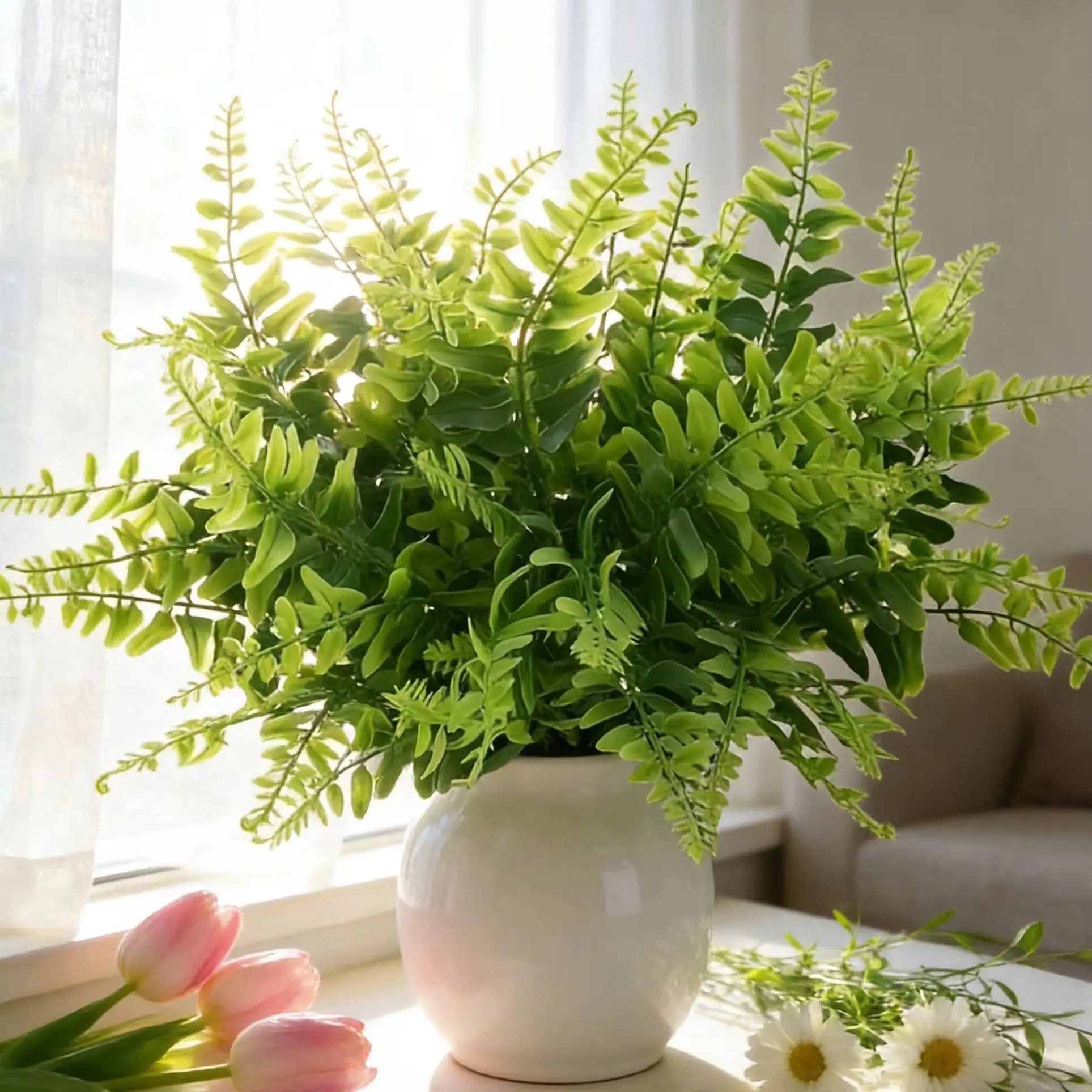 Künstliche Pflanzen Plastik Persischer Farn Blätter Heimdekoration Outdoor Garten Hochzeiten Braut Blumenarrangement Zubehör Requisiten