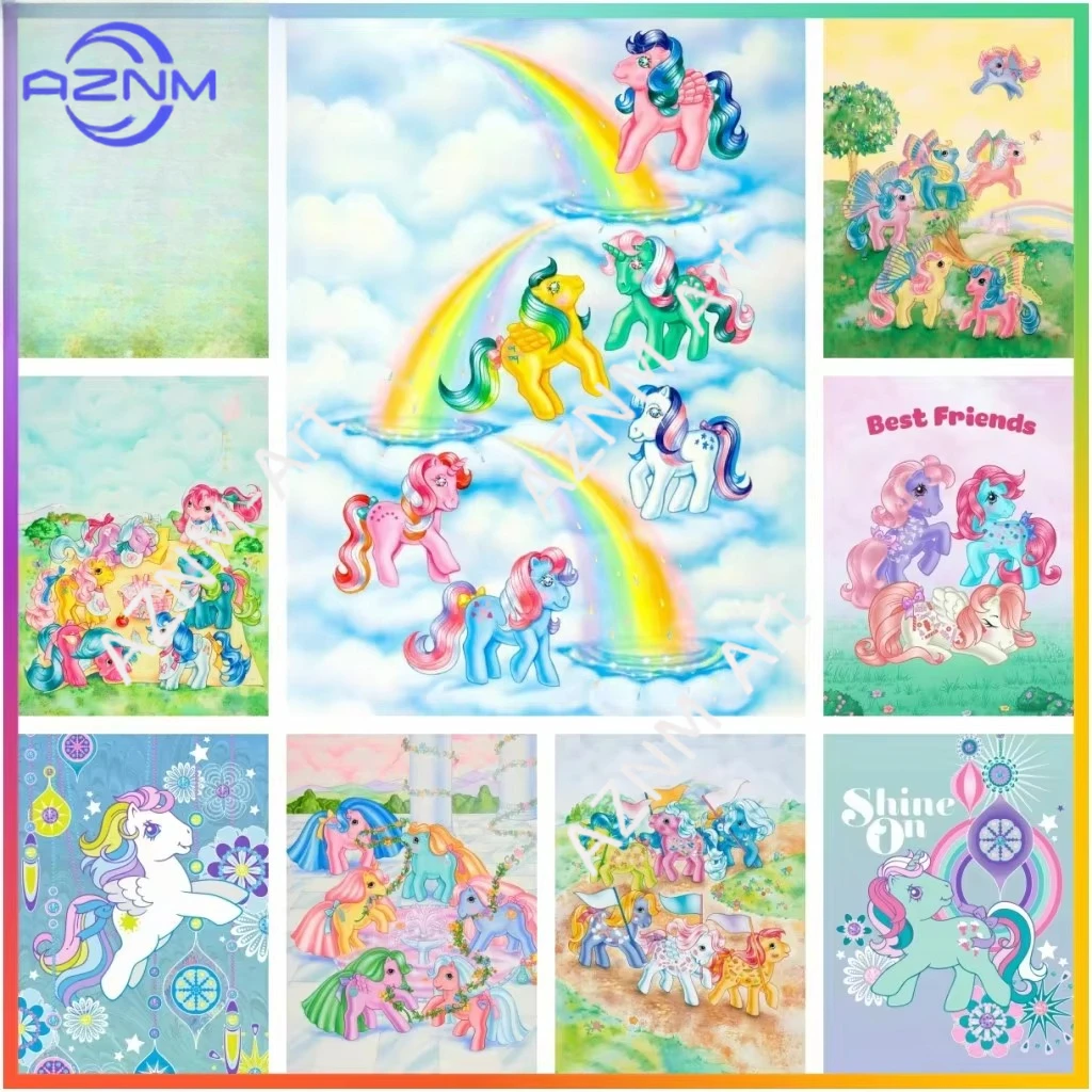Niedliches M-My Cartoon P-Pony L-Little Poster HD Niedliches Gemälde auf Leinwand Heimdekoration zum Aufhängen Wohnzimmer Schlafzimmer Bar Dekoration