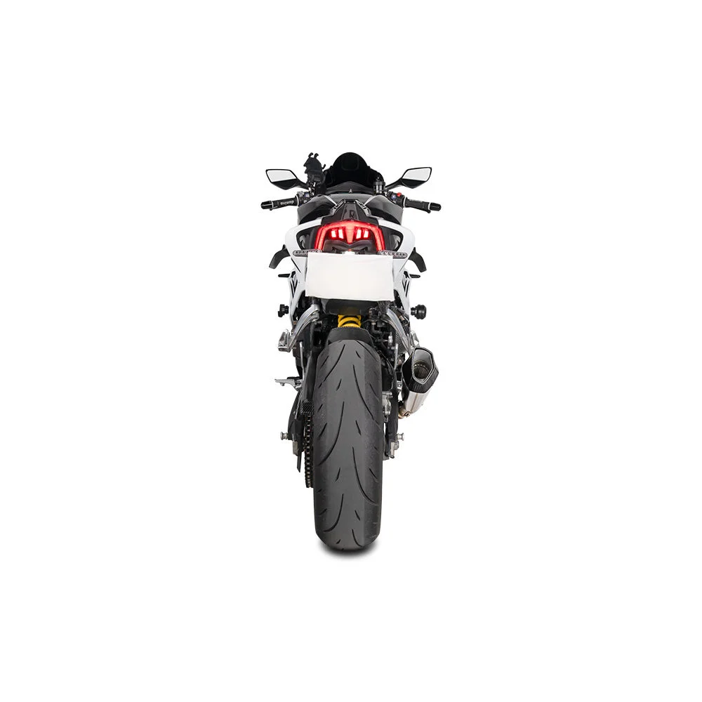 Full Carbon Tailpipe End Section Burnt-Out Exhaust-Black/White/Silver for QJMOTO S800 S600RS Motorcycle Exhaust 5