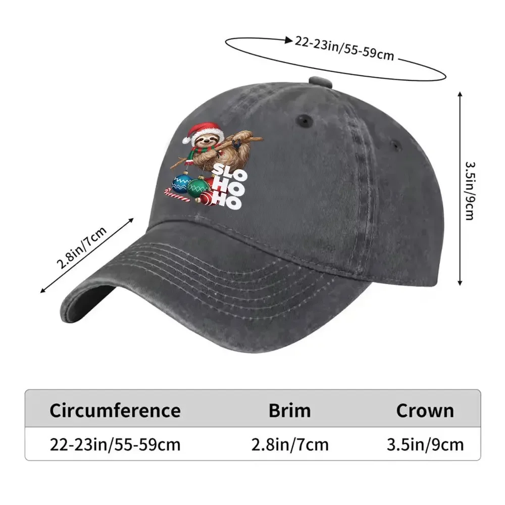 1pc Casual Fashion Christmas Tree Sloth Print Washed Baseball Cap Premium Versatile Outdoor Accessory Unisex Duckbill Hat Suitab