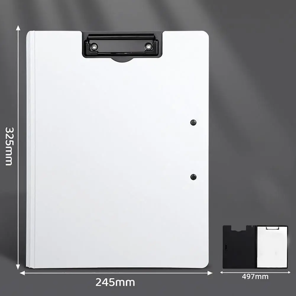 Portapapeles con abrazadera de archivo de almacenamiento, carpeta impermeable, A4, cubierta de archivo, estuche organizador para profesores de escuela de oficina, plegable