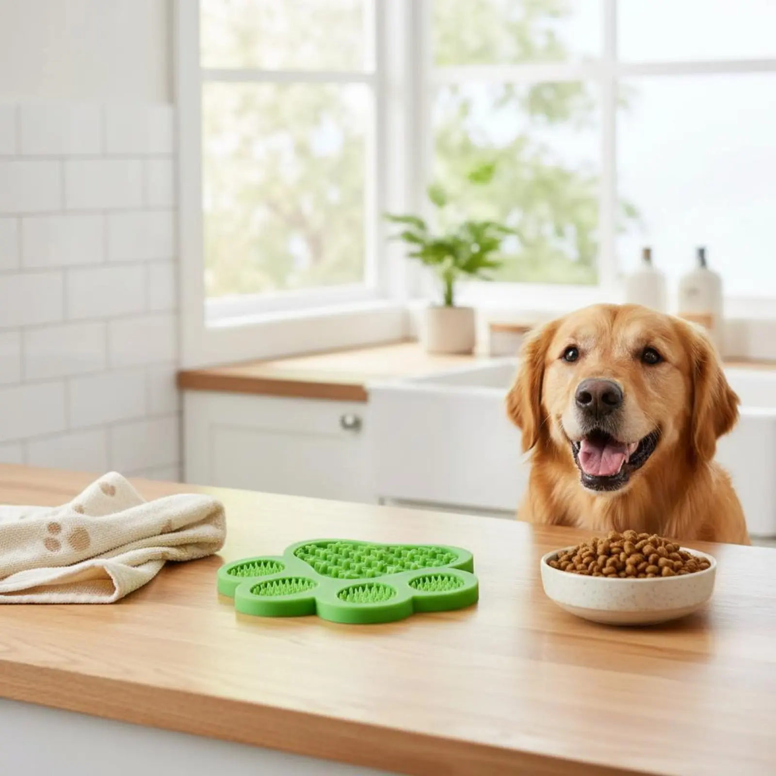 

Paw Licking Mat Easy to Clean Silicone Slow Feeder Mat Dog Licking Plate BPAsafe Silicone Lick Pad Long-Lasting for Feeding Time