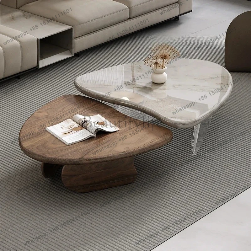 

yj21 Marble combination small apartment living room coffee table household modern simple solid wood coffee table