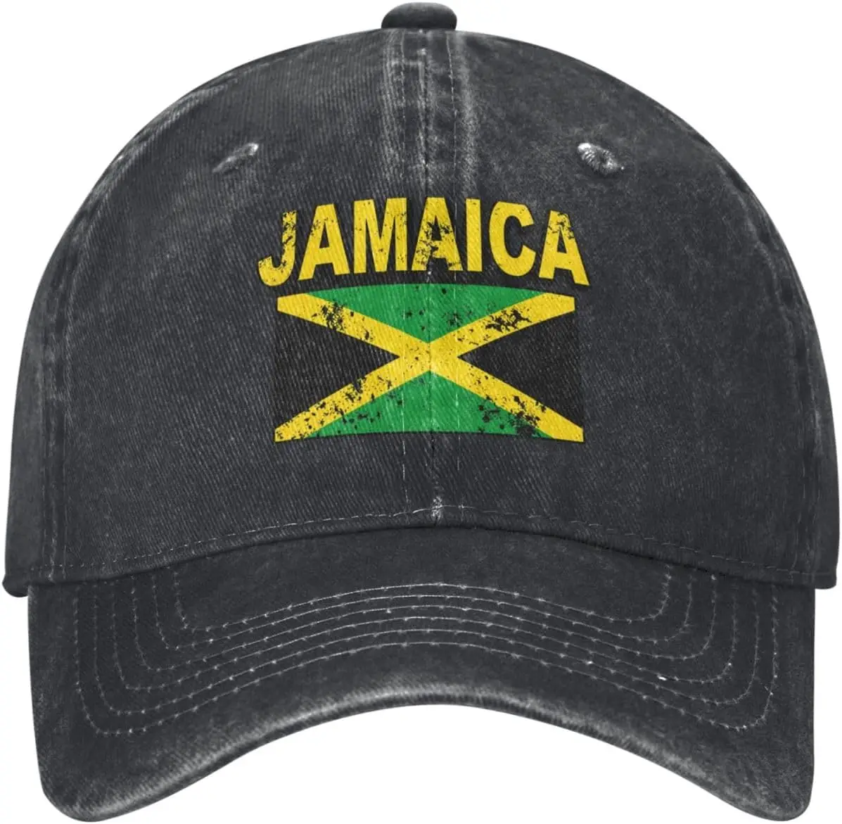 Jamaica-Flag-Distressed-Baseball-Cap-Washed-Cotton-Adjustable-Dad-Hat-Outdoor-Sun-Protection