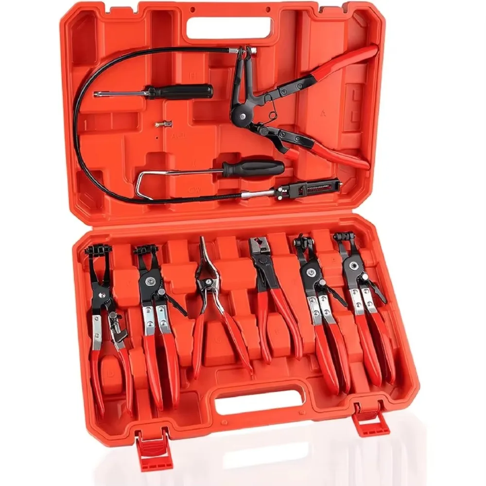 Hose Clamp Pliers, Wire Long Reach  Clamp Pliers Set Fuel Oil Water Auto Tools Coolant Radiator Heater and Water