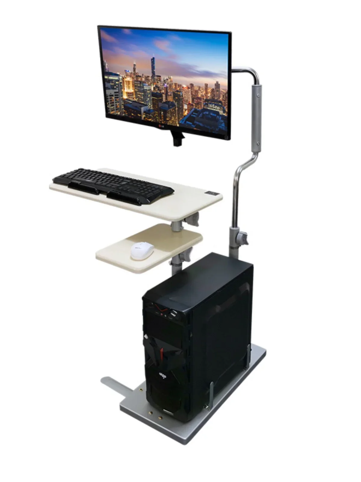 Bedside desktop computer desk household folding lifting table mobile cockpit suspension bracket