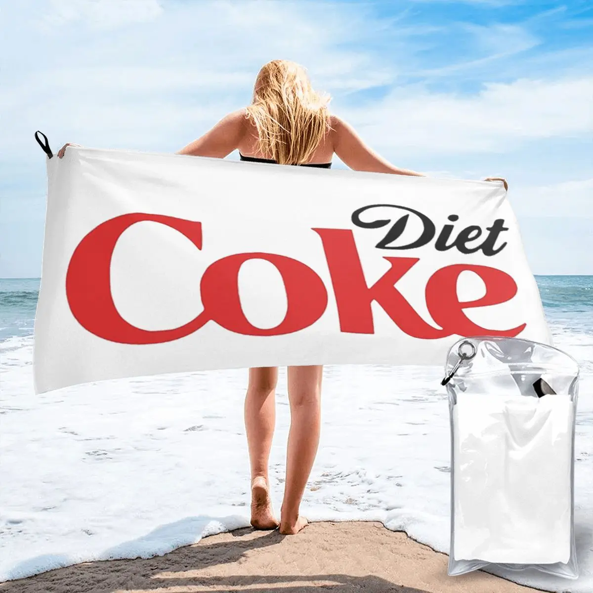 Coke Funny Lover Diet Beach Towel Soft Microfiber Quick Dry Absorbent Quick Towels For Pool