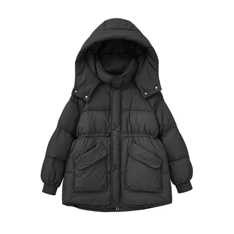 Duck Down Hooded Jacket for Women, Warm Coat, Korean Version, Medium-length, Coat Clothing, Autumn and Winter, 2024