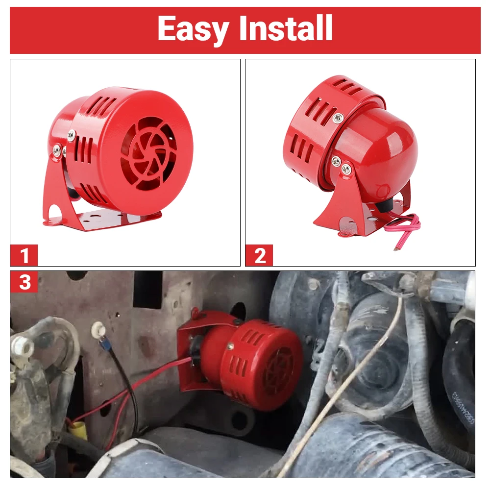 

For Car Truck Motorcycle MS-190 Car Air Raid fire Siren Horn Electric Mermaid 12V Mini Alarm Loud Fire Security Rescue