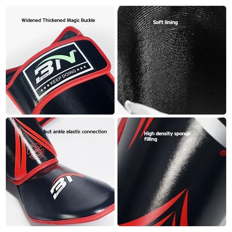 BNPRO-MMA Boxing Shin Guards, Kickboxing, Ankle Support Equipment, Karate Protectors, Sanda, Muay Thai Leggings, Youth, Adult