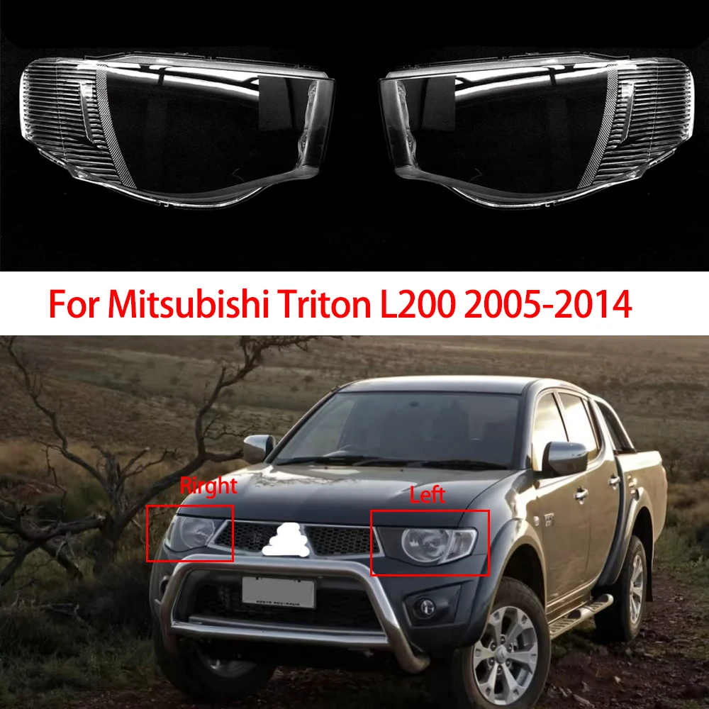 

Car Headlight Glass Cover For Mitsubishi Triton L200 2005-2014 Replacement Lens Glass Shell Clear Lens Lamp Cover Car Accessorie