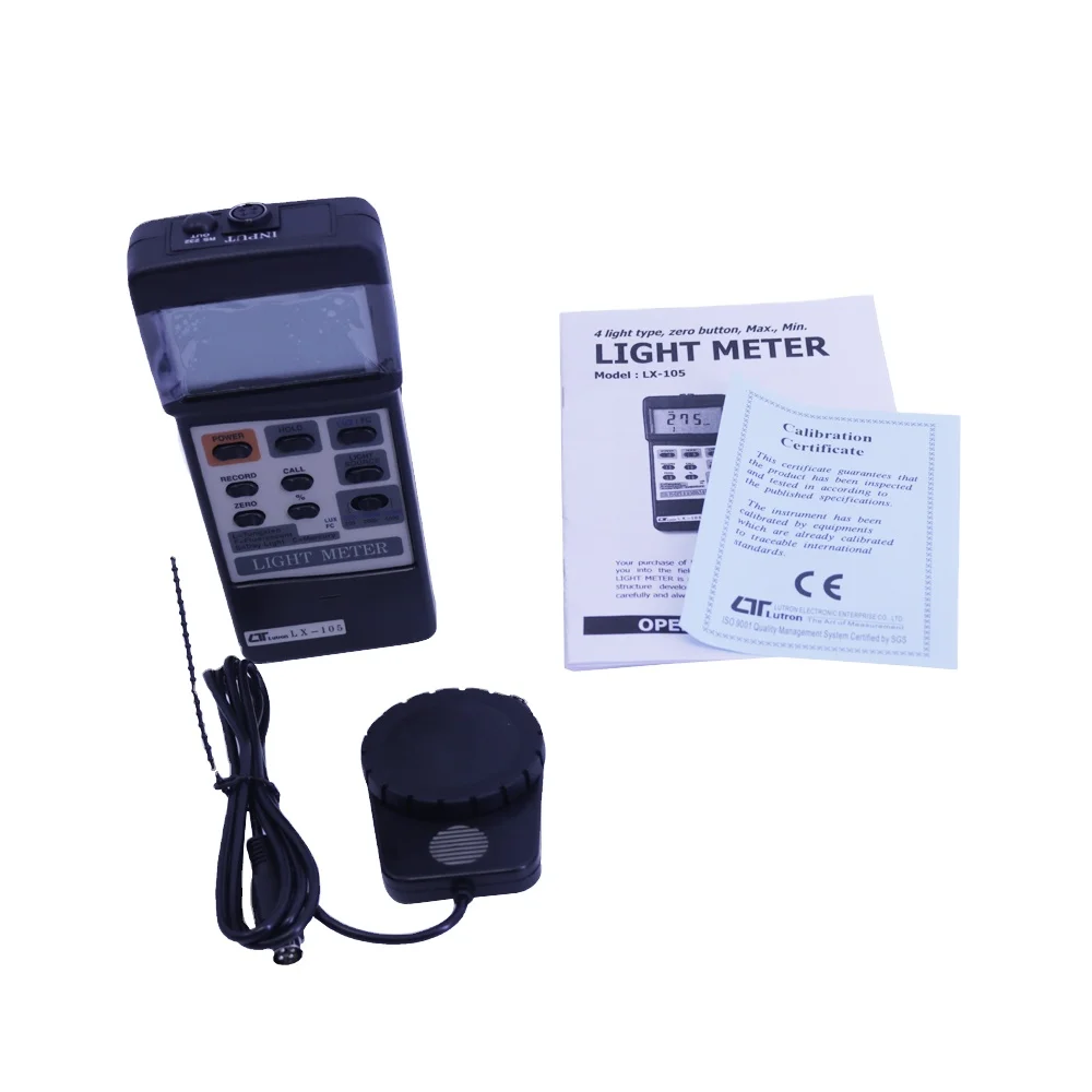 Lutron LX-105 Digital Light Lux Meter Resolution: 1, 10, 100 Lux; 0.1, 1, 10 Fc with RS-232 Out