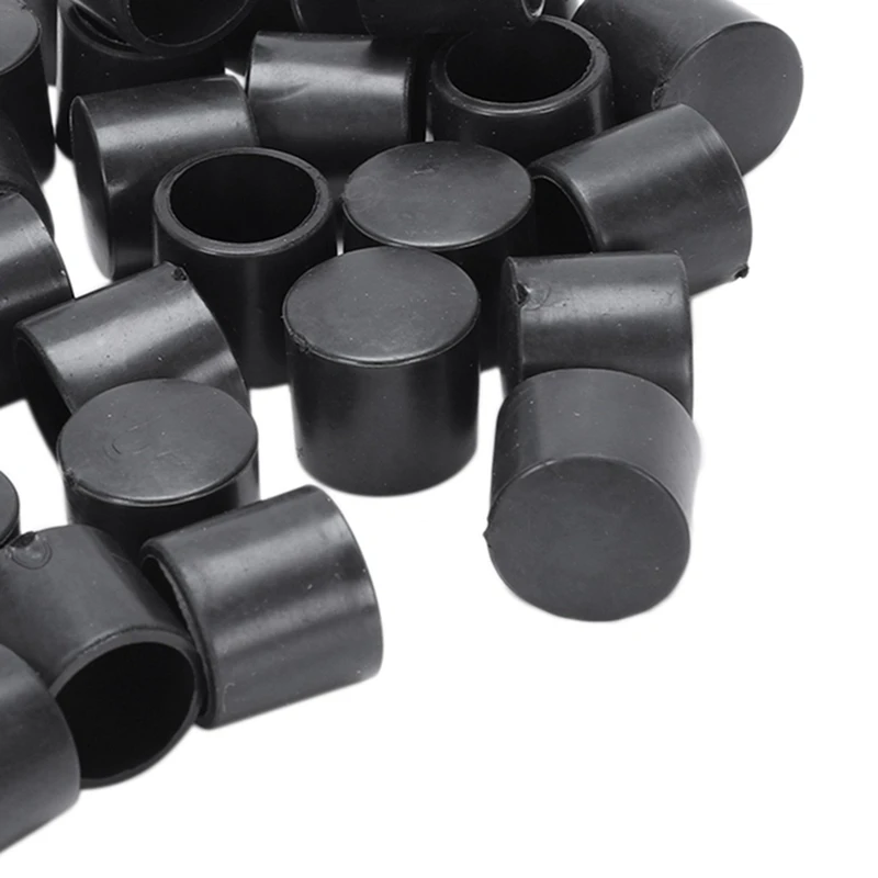 150 Pcs Black Rubber PVC Flexible Round End Cap Round 12Mm Foot Cover CNIM Hot