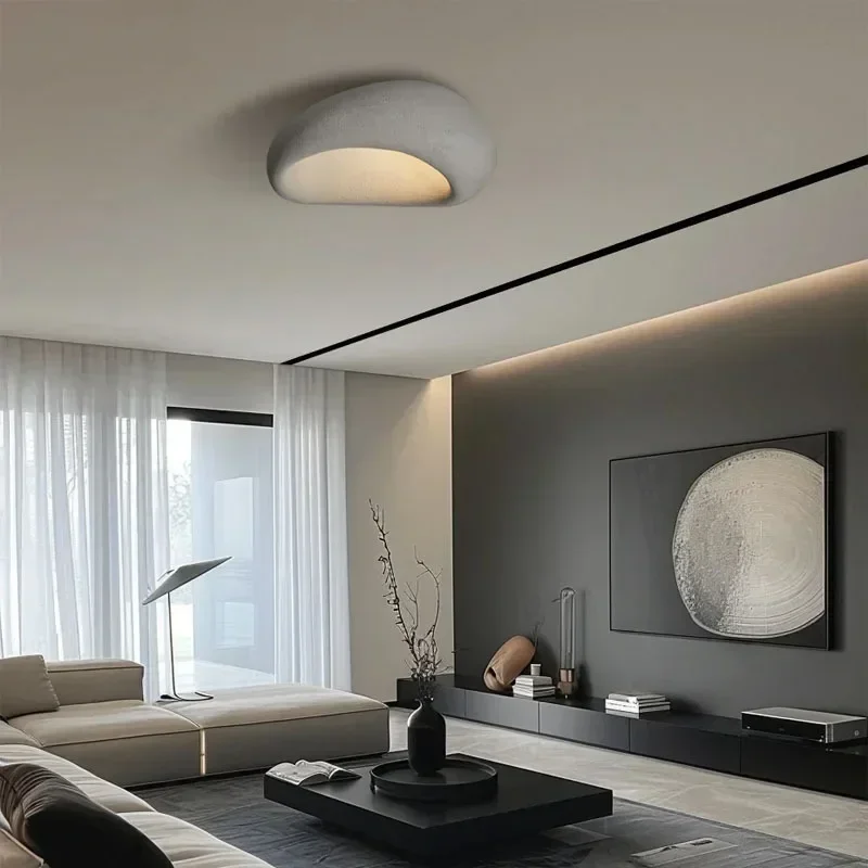 Lustre de luxo nórdico para quarto, minimalista, Wabi Sabi, luxo acessível, estilo creme, luzes de teto, decoração brilhante, luminárias LED