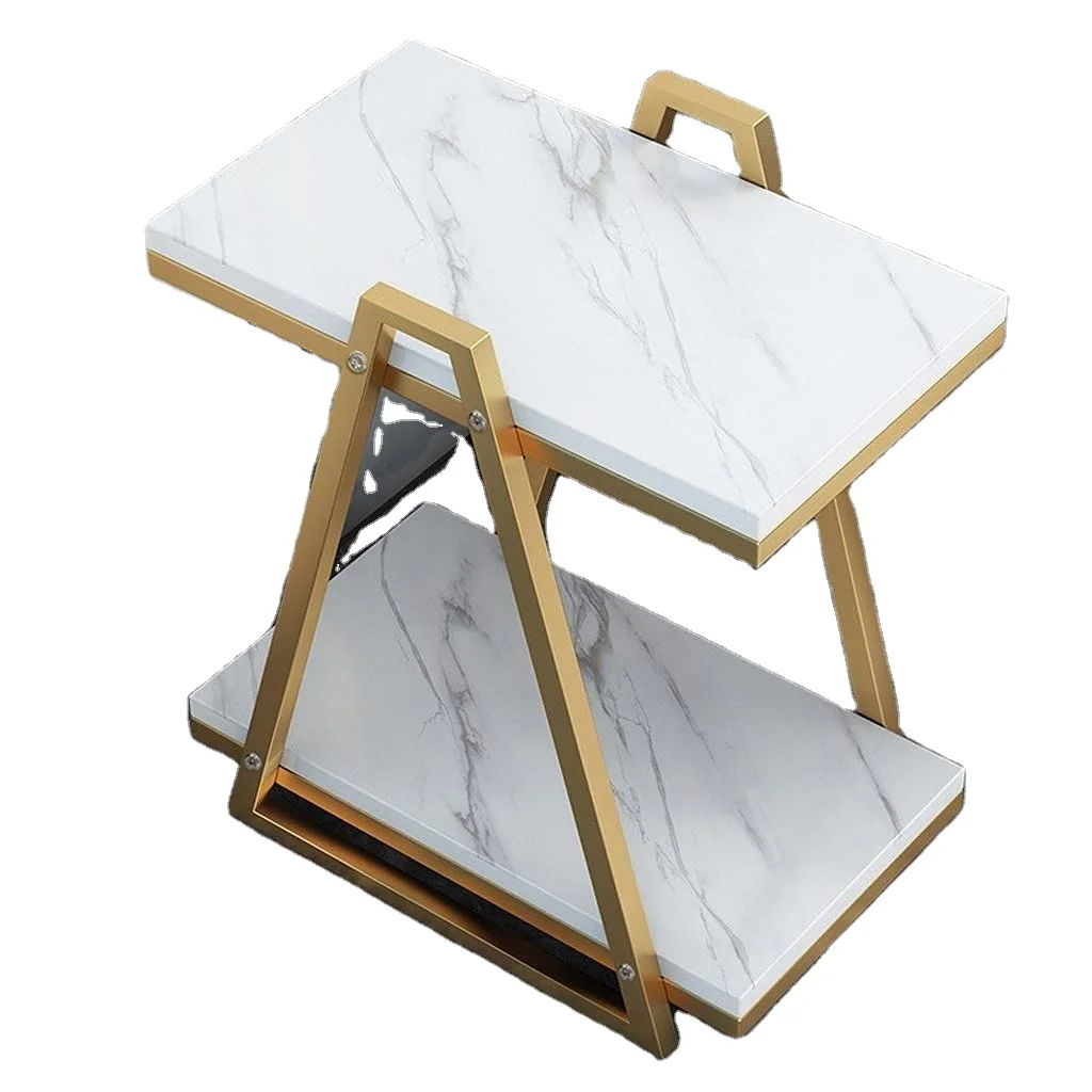 Marble Top Rectangular Nesting Table Side Coffee And Sofa Side Metal Gold Plated Modern Metal Customized Nesting Table