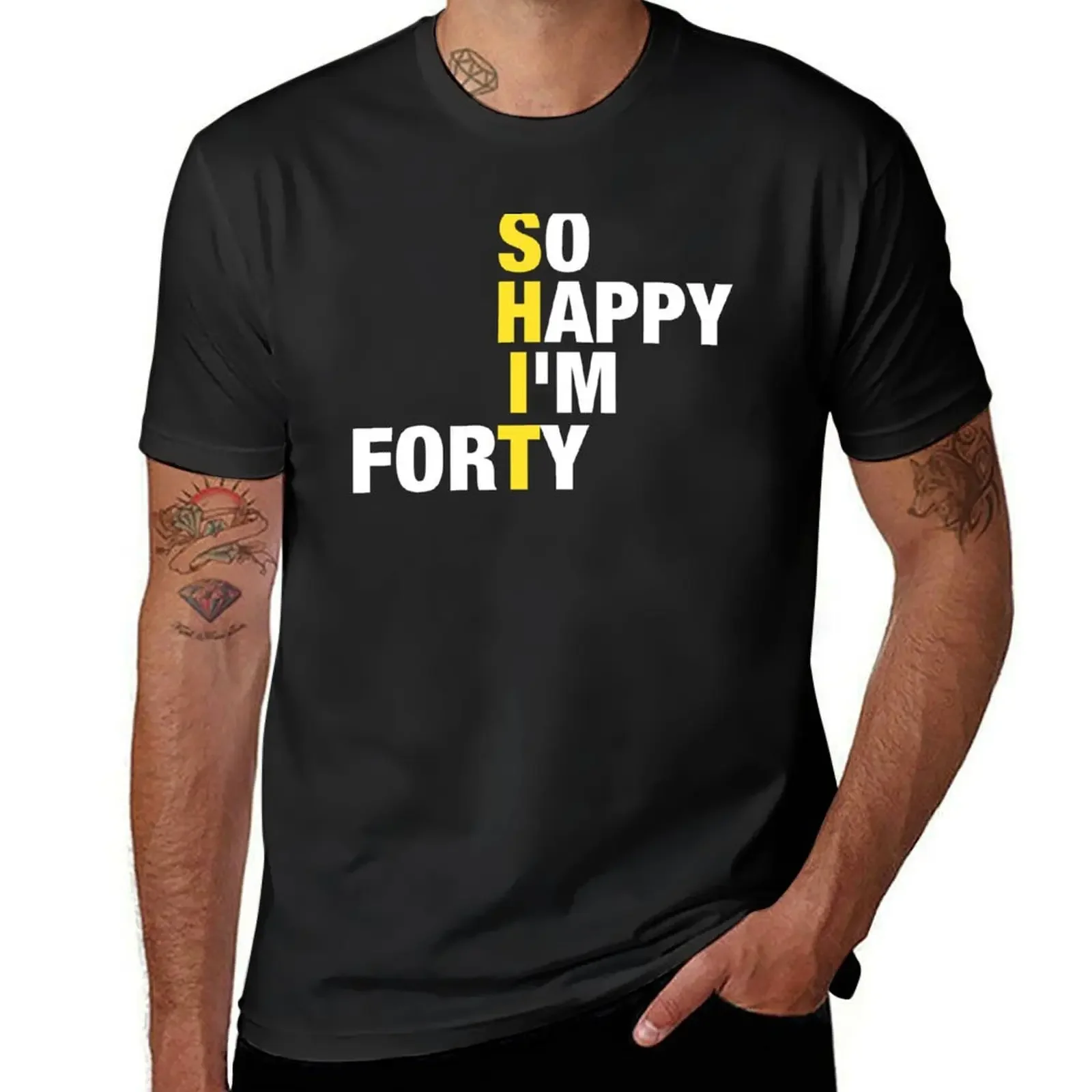 So Happy I'm Forty 40 Years Old, Funny 40th Birthday Gift Shirt T-Shirt heavyweights oversized t shirt mens designer clothes