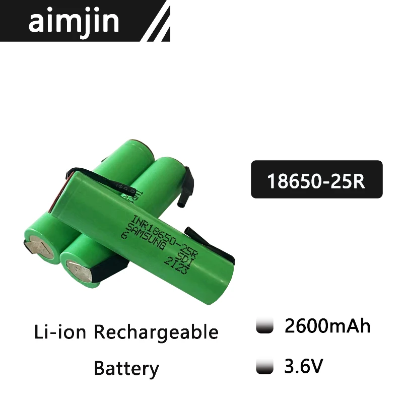 

lNR18650 Lithium ion Battery 25R 3.6V 2600mah 20A Discharge Used for Power Tools,Medical Treatment,Communication