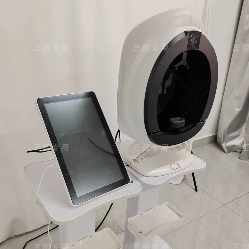 3D 피부 거울 피부 분석 지능형 거울 나무 램프 얼굴 스캐너 UV 피부 분석기 기계 매직 미러 피부 분석기