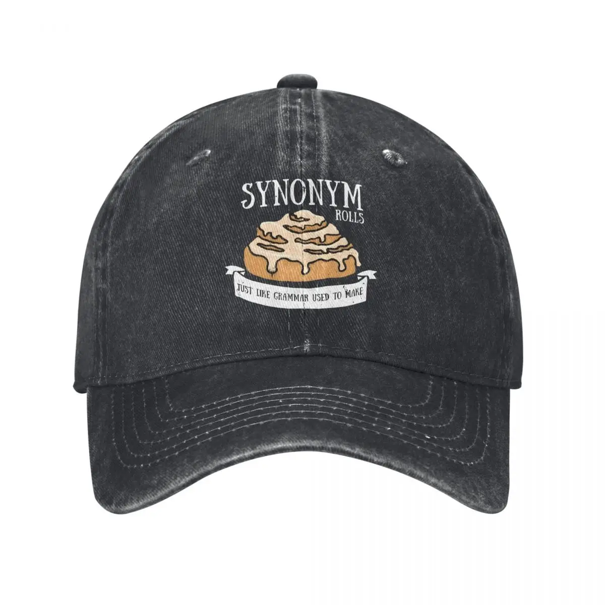 

Funny Synonym Rolls Pun demin Cap Breathable Design Golf Hat Baseball Cap For Men