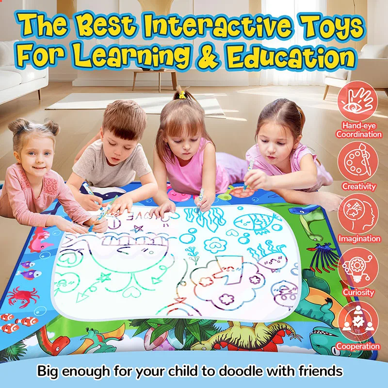 Children's Water Canvas Graffiti Carpet Non Dirty Hands Water Drawing Repeatable Graffiti Interactive Toy