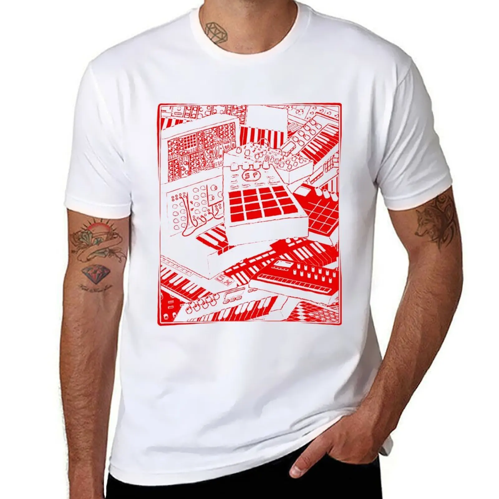 

Футболка для любителей синтезатора и электронного музыканта, мужская футболка, мужская футболка из плотного хлопка, футболка из 100% хлопка