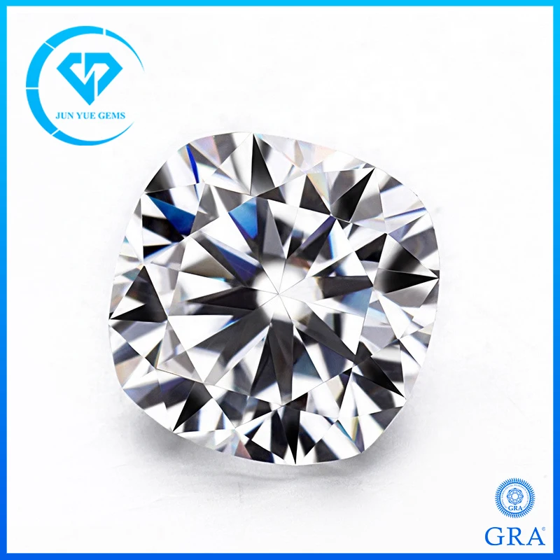 

Real D Color Cushion Cut Moissanite Loose Stone with Certificate 0.5-5.0ct Moissanite Lab Diamond Pass Tester with GRA Report