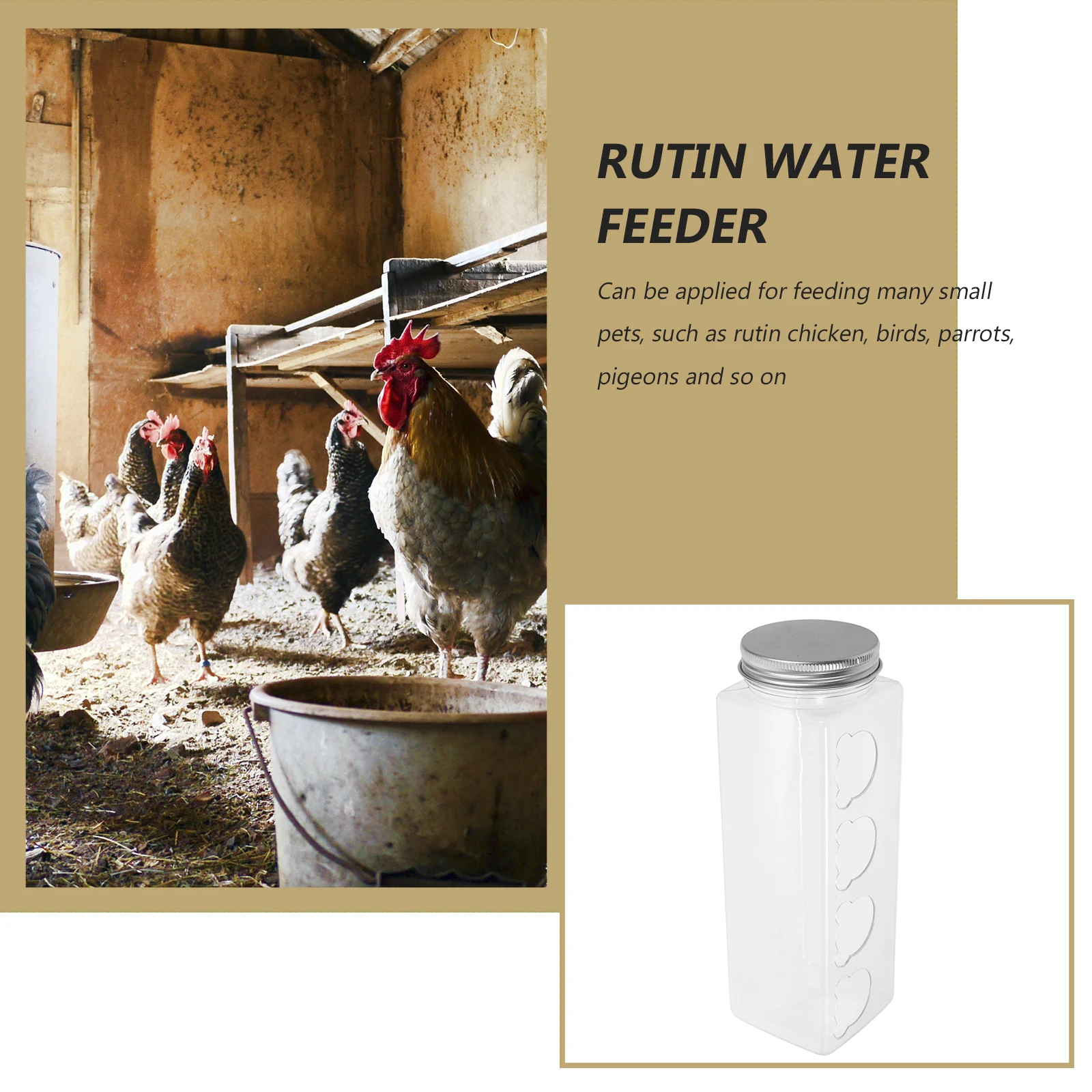 

Automatic Feeder for Small Chickens Easy Cleaning Durable Materials Transparent Pet Water Box Food Container Chicken Cage