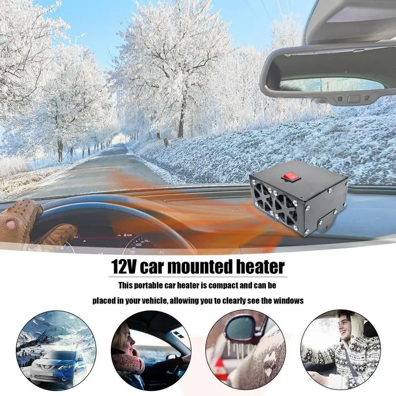 Portable Car Heater And Defroster 12v Space Heater For Car With 2 Modes Durable Car Accessories Adjustable Car Air Heater