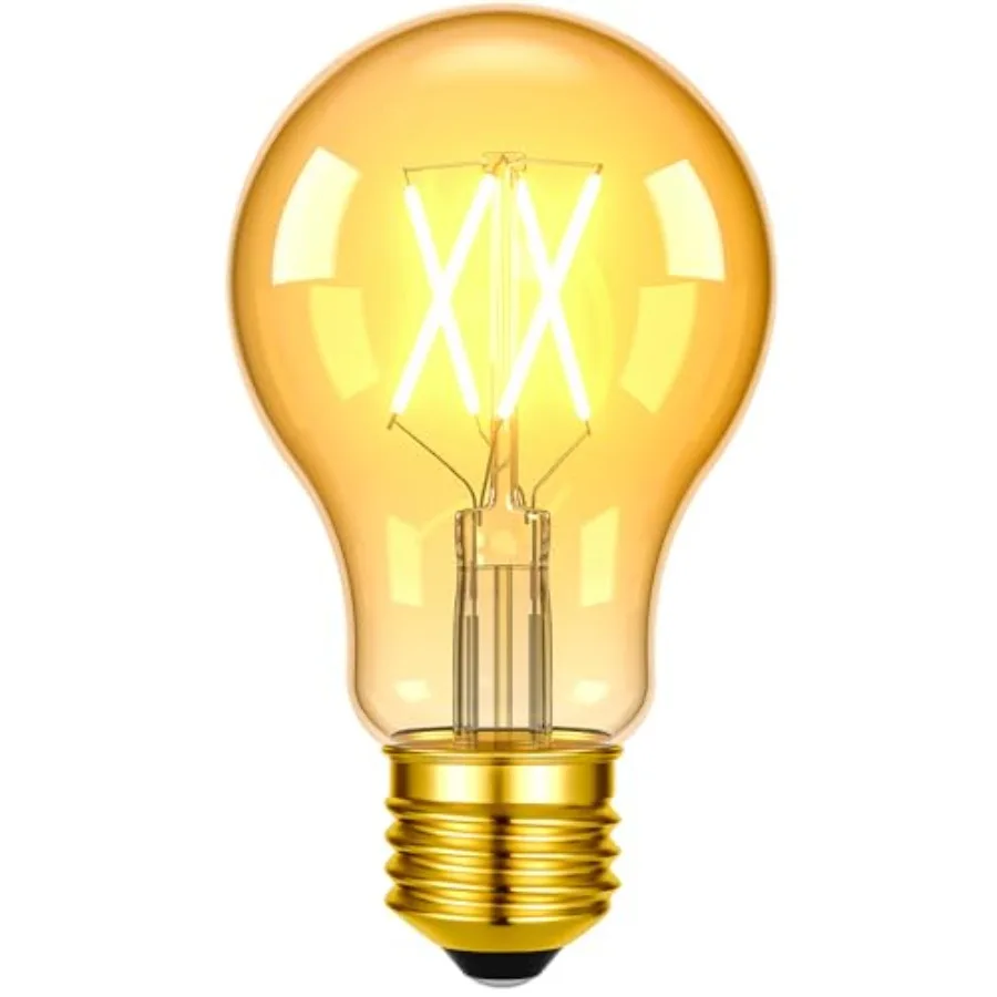 

Dimmable A19 LED Vintage Edison Light Bulbs 4W Equivalent E26 Bulb 40 Watt, 1 Pack 2200K Amber Warm A19 Tubular Antique E26 LED