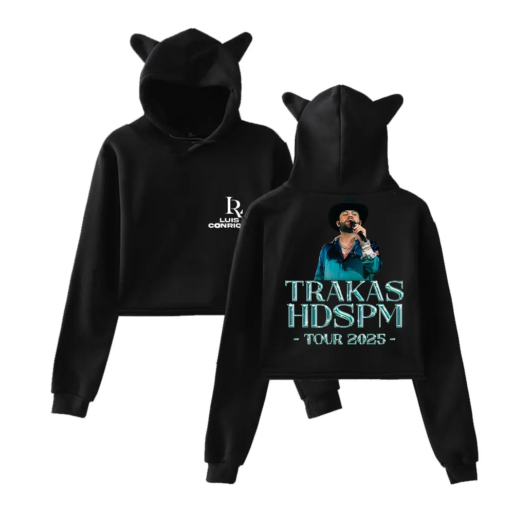 

Luis R Conriquez Trakas Hdspm Tour Merch Female Cat Ears Hoodie Streetwear Hoodies Women Long Sleeve Top