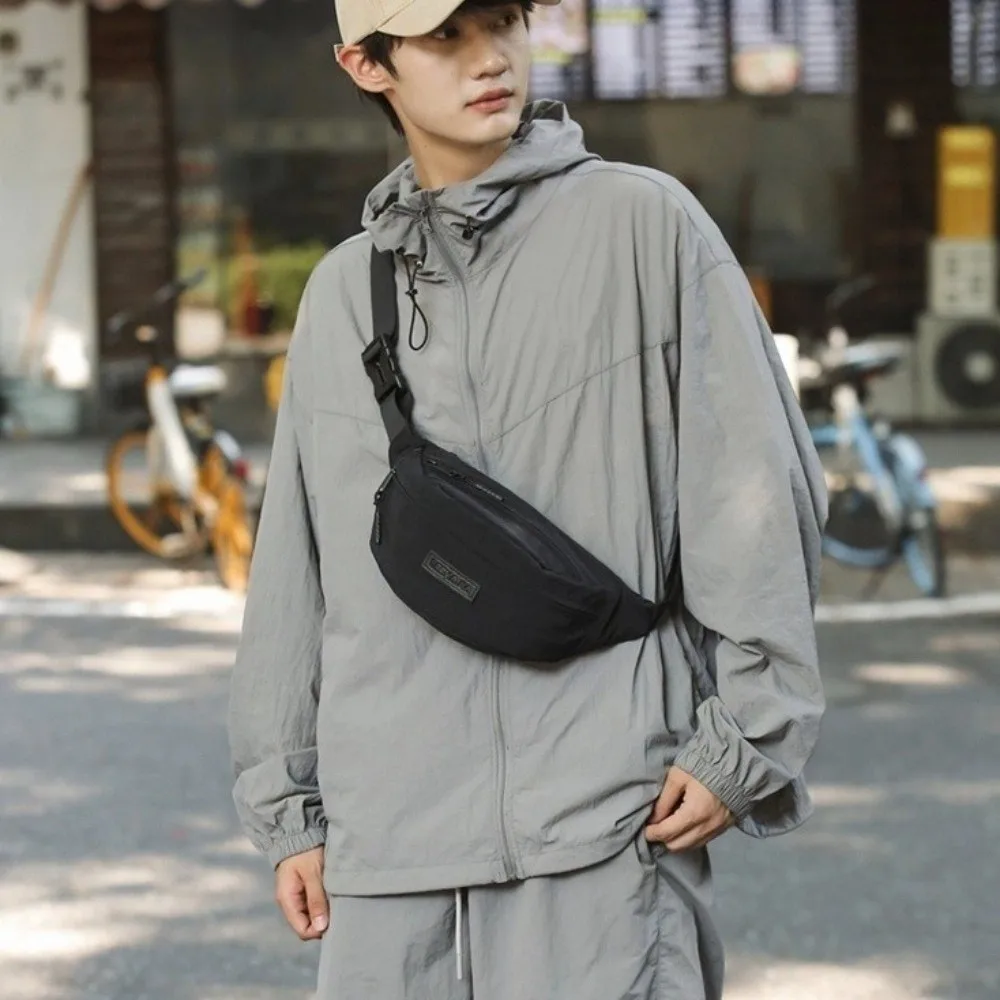 

Повседневная мужская нагрудная сумка, водонепроницаемая нейлоновая сумка на плечо для поездок на работу, большая вместительная многофункциональная поясная сумка через плечо для езды на велосипеде
