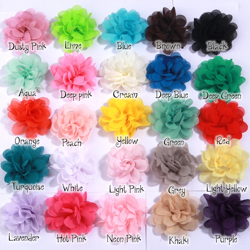 10Pcs 5cm Handmade Small Chiffon Fabric Artificial Flowers Head For Wedding Dress Hats Home Decoration DIY Accessories