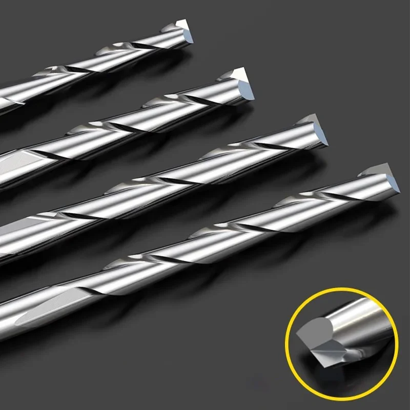 HUHAO 3.175 مللي متر عرقوب دوامة راوتر بت كربيد CNC راوتر النقش بت للخشب PVC 2 المزامير شقة حتى قطع نهاية مطحنة CNC بت أدوات