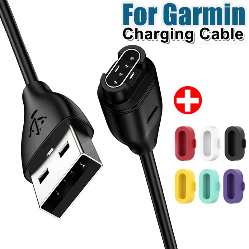 Portable Charging Cable For Garmin Fenix 7 7S 7X 6 6S 6X 5 5S 5X Forerunner 945 935 245 255 Watch Dock With Dust Plug Accessory
