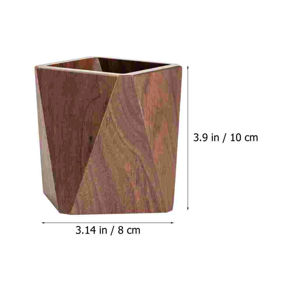 Pen Holder Creative Wooden Container Desktop Tabletop Home Stationery Organizer Finishing Office