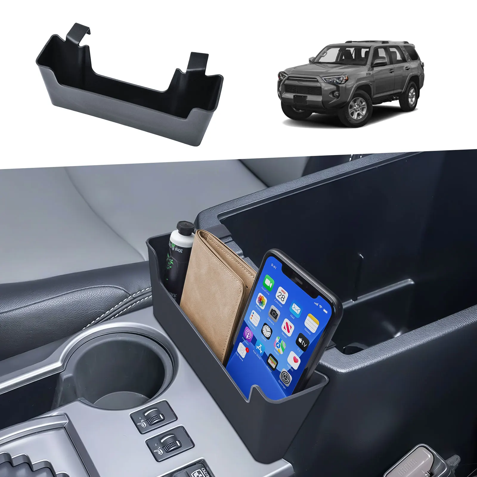 Armrest Hanging Storage Box Tray for Toyota 4Runner 2010-2023 2024 Interior Center Console Hanging Organizer Phone Holder Box