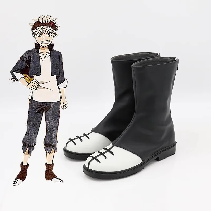 Scarpe da costume cosplay Black Clover Asta Stivali fatti a mano in ecopelle