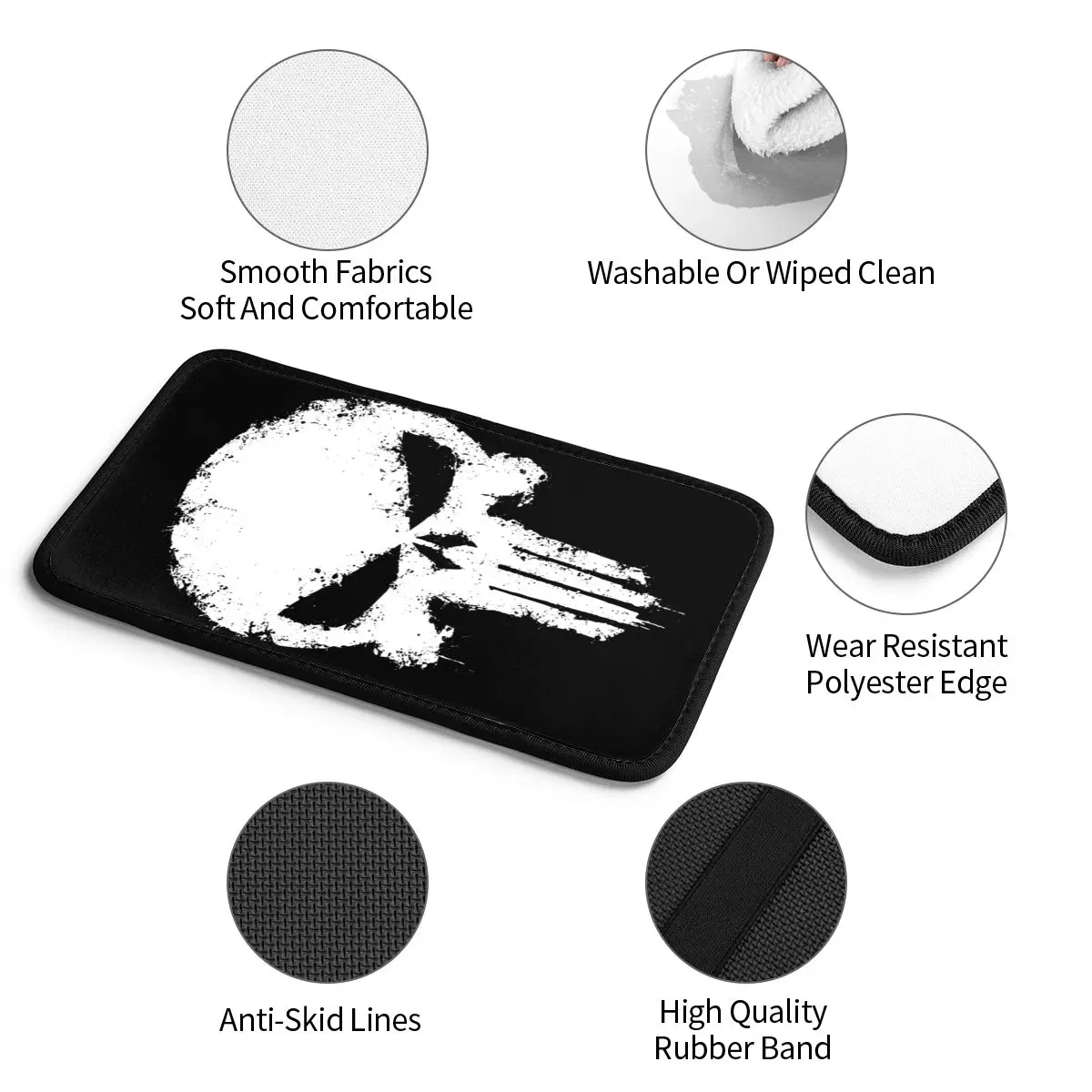 INSTANTARTS Center Console Cover Pad Universal Car Interior Accessories Skull Car Armrest Cover Mat Punisher Storage Box Cover