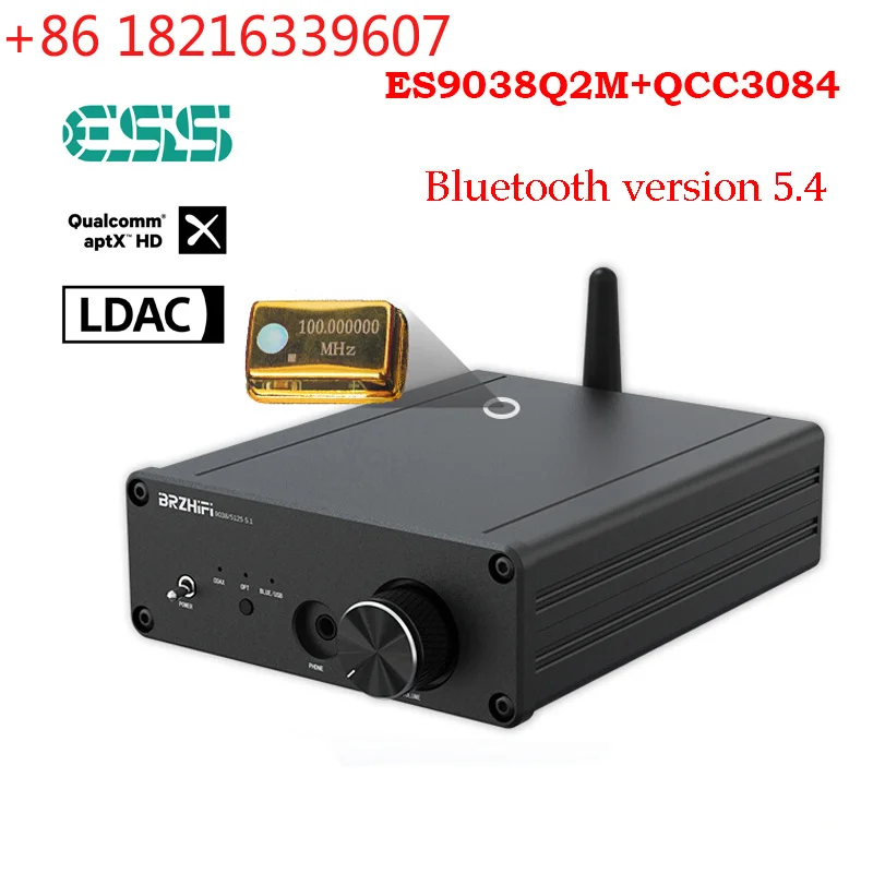 YAO Lossless Bluetooth Audio Decoder QCC3084 Bluetooth 5.4 ES9038Q2M DAC HIFI Decoder Support APTX-HD HD Format Bluetooth Receiv