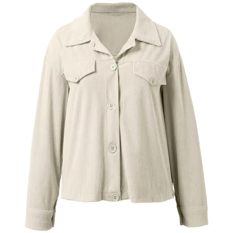 

Women Long Sleeve Button Down Blouson With Pockets Fall And Winter Korean Fashion Autumn Casual Loose Windbreaker s