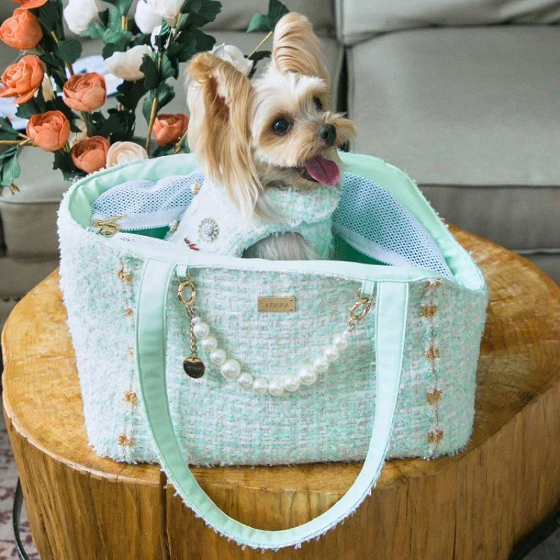 Imagem -03 - Mini Lace Carrier Bolsa para Animais de Estimação Cachorro e Cães Acessórios Andando Bolsas Cute Cat Backpack Chihuahua Pet Products