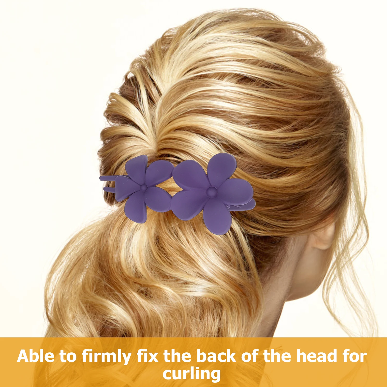 

6pcs Large Flower Claw Clips Decorative Hair Barrettes Women Headdress Material Colors Purple Black BrownRed Mustard Blue