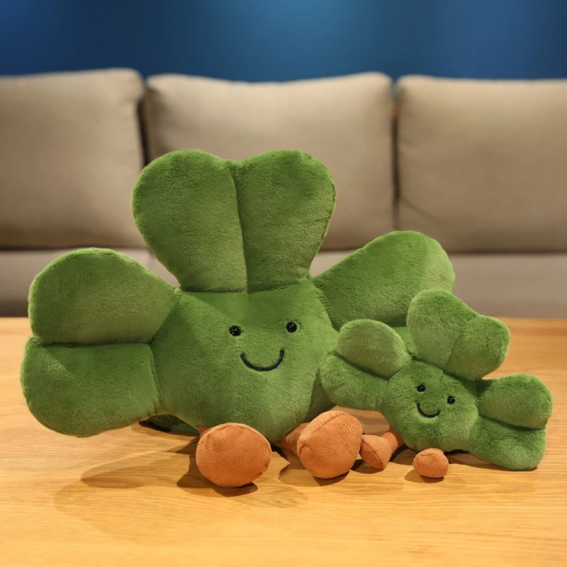New Simulated Clover Doll Stuffed Plush Toy Cartoon Anime Plants Cute Pillow Children's Birthday Gift Fun Doll