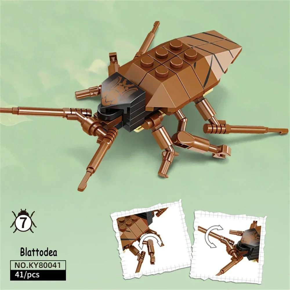 Locust Insects Bausteine-Spielzeugset – langlebiges Spiel- und Partygeschenk für Kinder, tolles Cricketblattodea mit Karabiner zum Sammeln – Detail 7