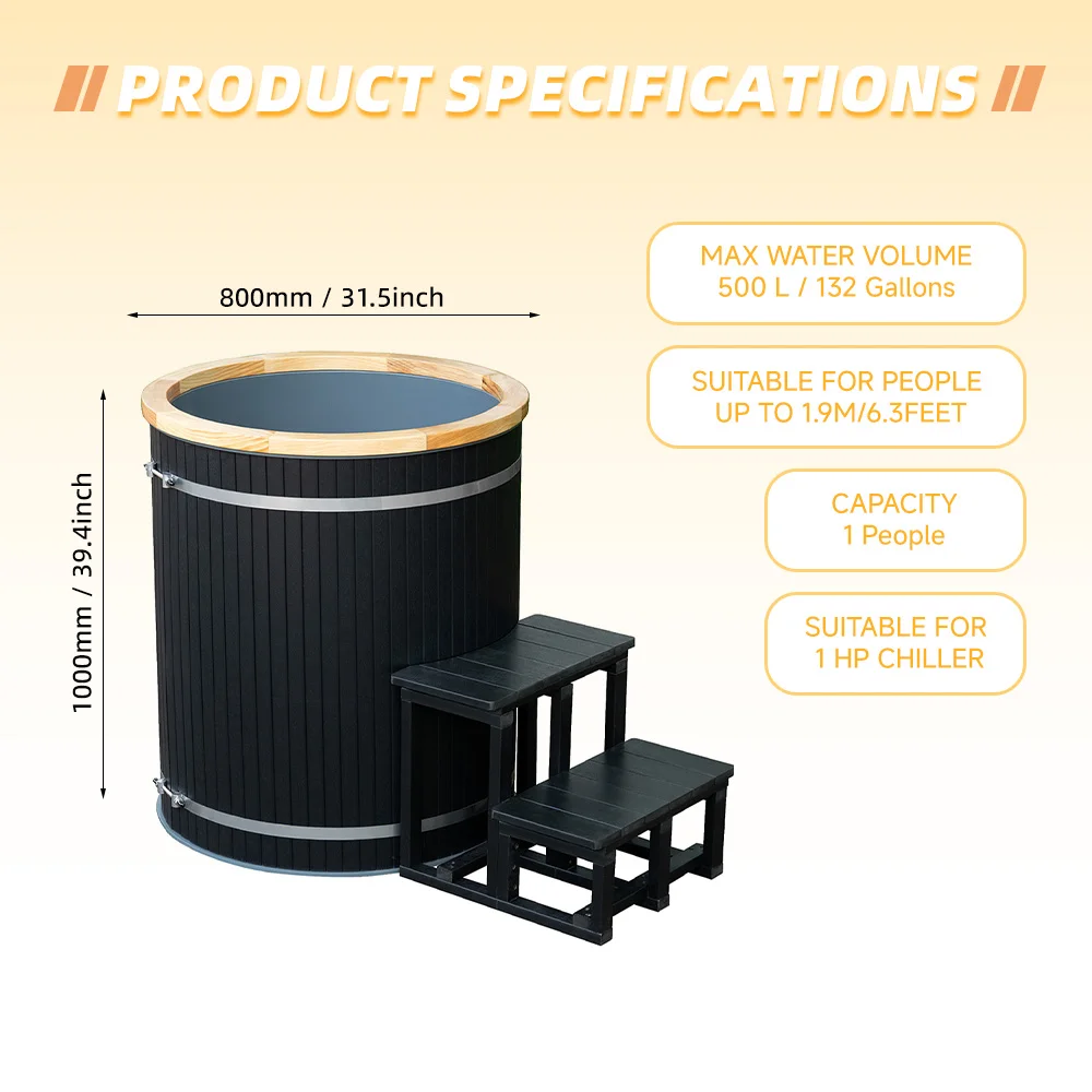 

Wholesale Cold Therapy Tub with External Chiller and Smart Controller Water Chiller Ice Bath Cold Plunge Tub