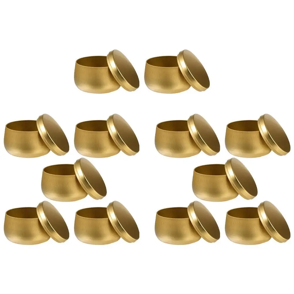 

12 Pcs y Snacks Boxes Tea Canisters Round Sealed Containers 4oz Golden Storage Jars Crafts Packaging Boxes Snacks