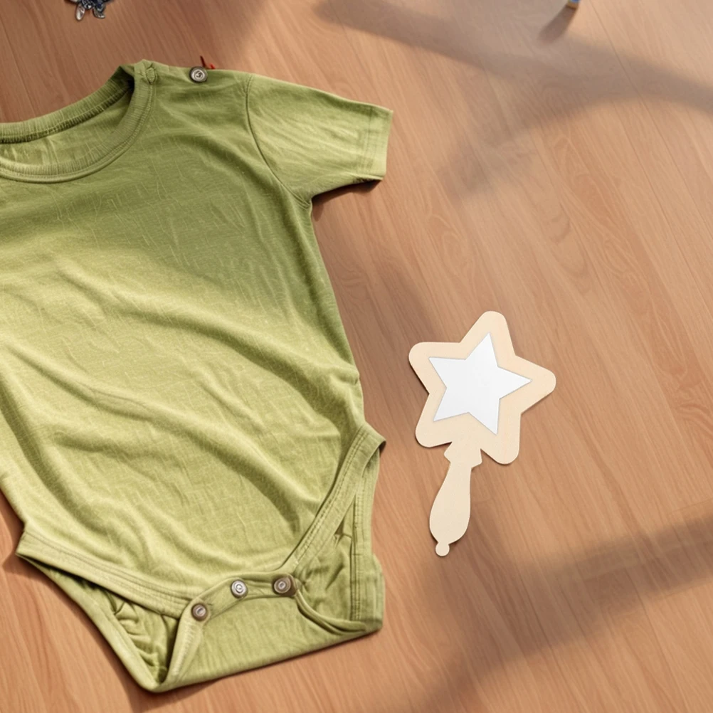 

12Pcs Wooden Handheld Toddler Mirrors Safe Unbreakable Small Portable Craft Mirrors DIY Painting for Kids Classroom Activities