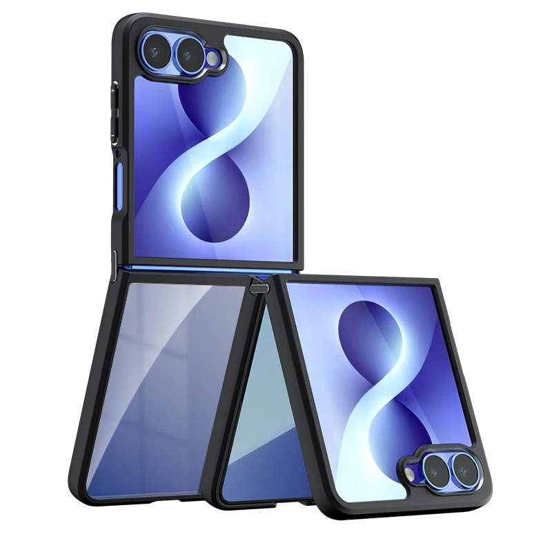 For Samsung Galaxy Z Flip8 Case Cover Samsung Galaxy Z Flip 8 Funda Coque Hard Clear PC Soft TPU Edge Bumper For Galaxy Z Flip 8