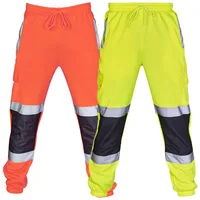 Pantalones de seguridad reflectantes para hombre, uniforme de trabajo de alta visibilidad para trabajadores de la construcción al aire libre, ropa de trabajo holgada con tiras reflectantes