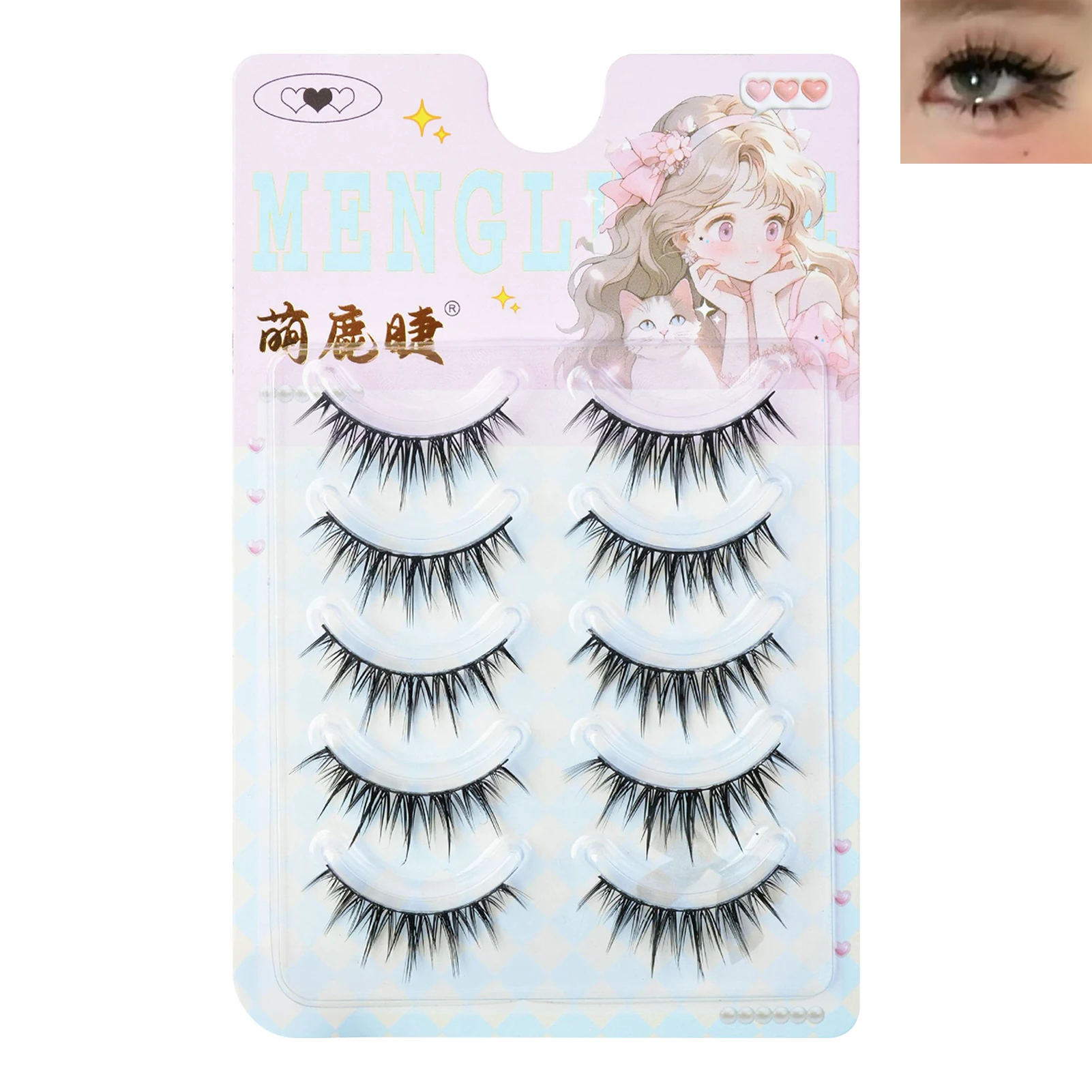 ขนตาปลอมแบบเต็มแถบ DIY สไตล์มังงะ ขนตาปลอมแบบโค้งงอนสไตล์เกาหลี ขนตาปลอมธรรมชาติ ดูหนาแน่น สำหรับผู้หญิง